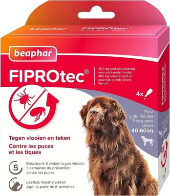 FIPROTEC Fipronil trés grand chien 40-60 KG en 4 pipettes