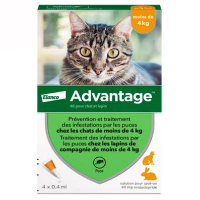 ADVANTAGE 40 SMALL (<4 Kg) CATS EN 4 PIPETTES