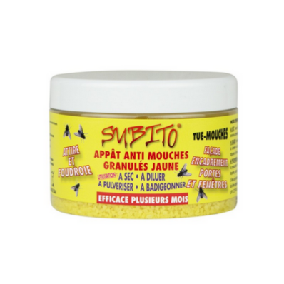 SUBITO GRANULES JAUNE MOUCHES en Pot de 250 Gr