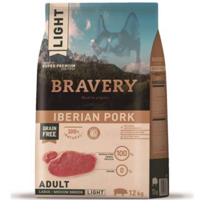 BRAVERY ADULT PORC IBERIQUE LIGHT en 12 Kg