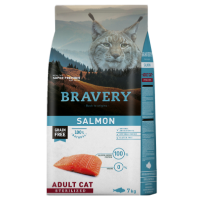 BRAVERY CHAT STERILISE Saumon en 7 Kg