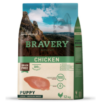 BRAVERY PUPPY CHICKEN en 12 Kg