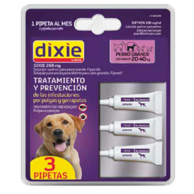 DIXIE CHIEN Fipronil Grand Chien 3 Pipettes